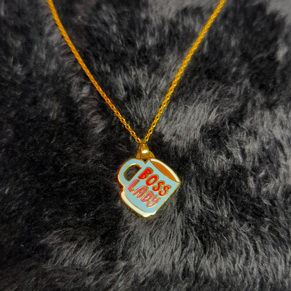 20" Boss Lady Coffee Cup charm and necklace